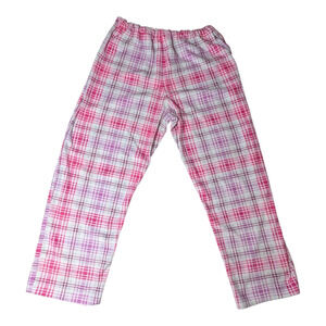 Girls Plaid Lounge Sleep Pants - Size L 10-12 PLUS Pink White - Great Condition